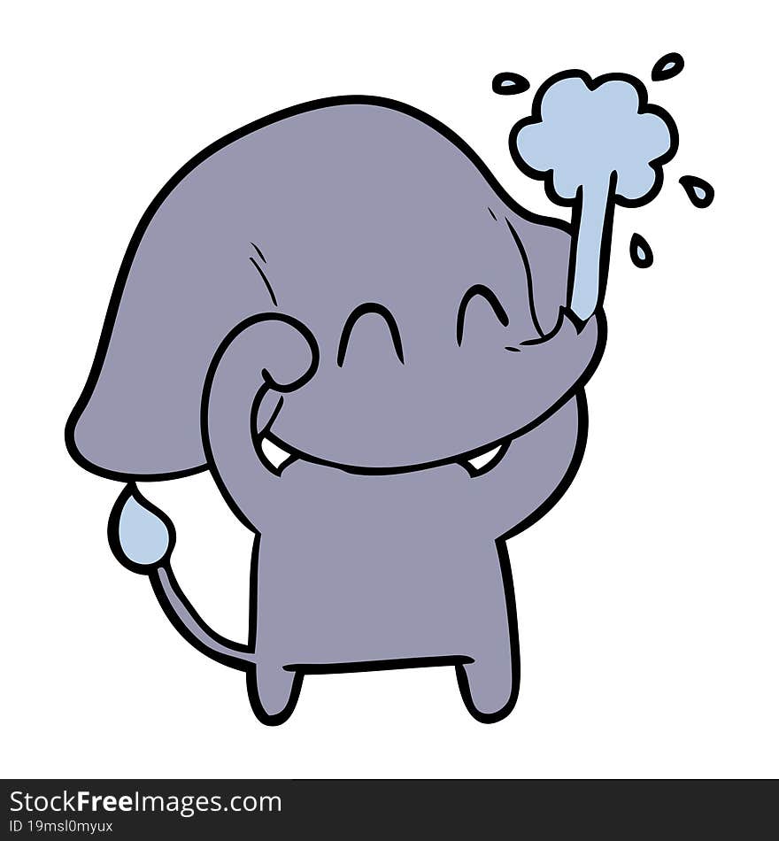 cute cartoon elephant spouting water. cute cartoon elephant spouting water