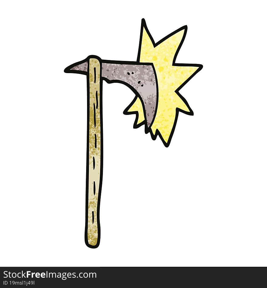 cartoon doodle sharp axe