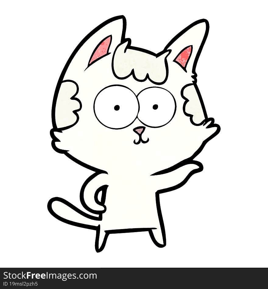 happy cartoon cat. happy cartoon cat