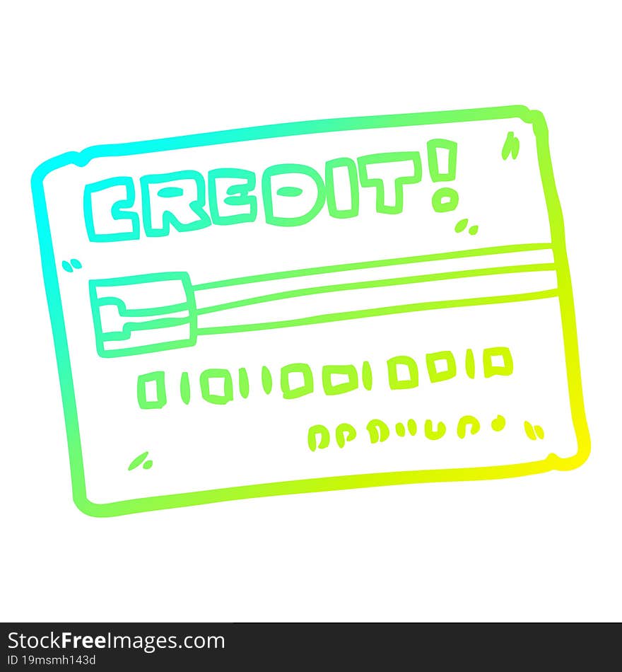 cold gradient line drawing cartoon credit card