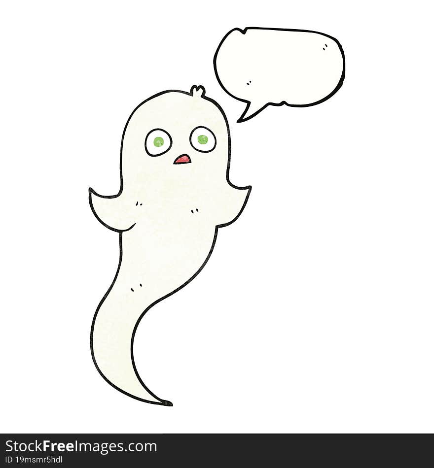 speech bubble textured cartoon halloween ghost