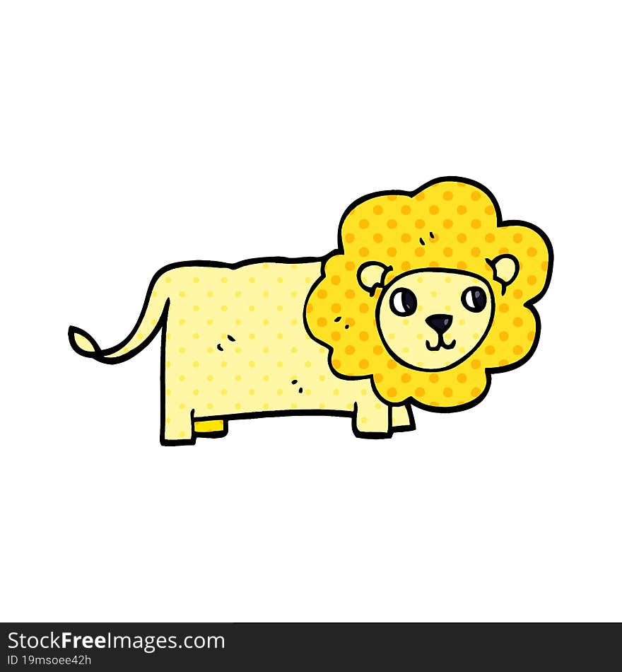 cartoon doodle lion