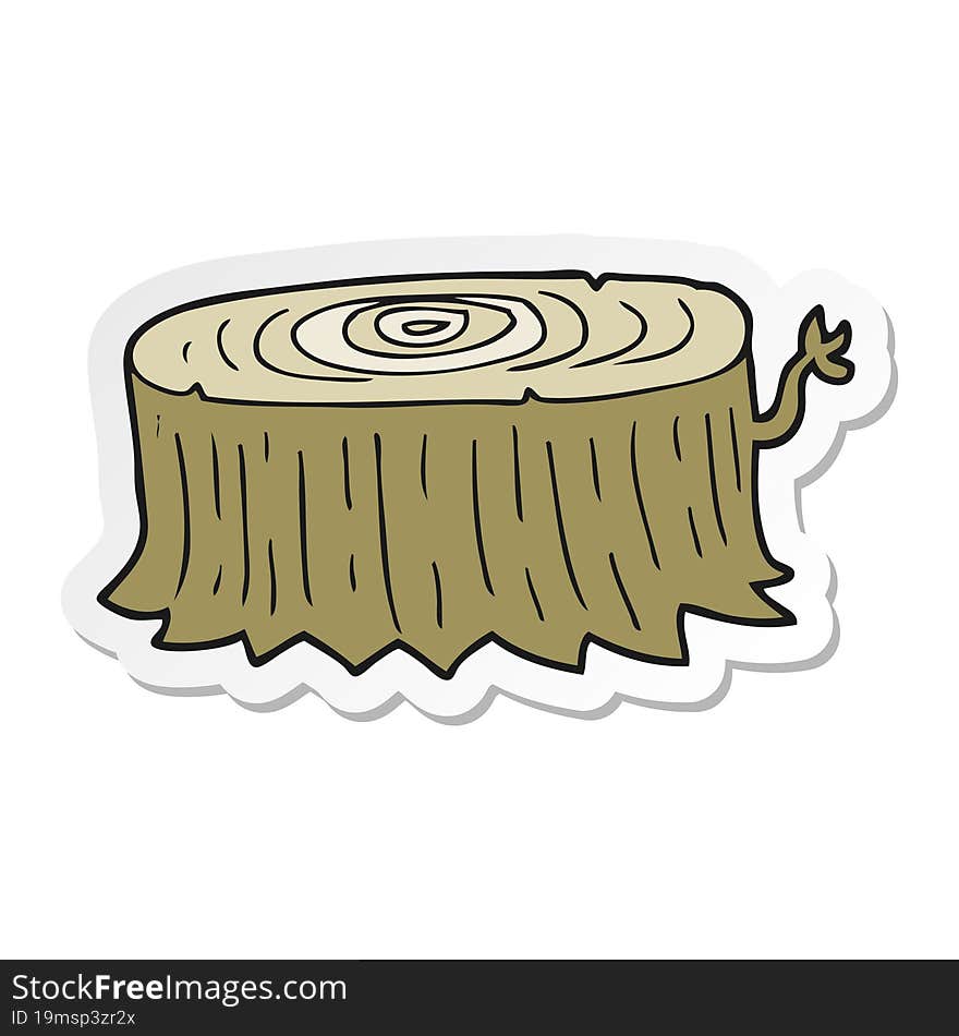 sticker of a cartoon tree stump