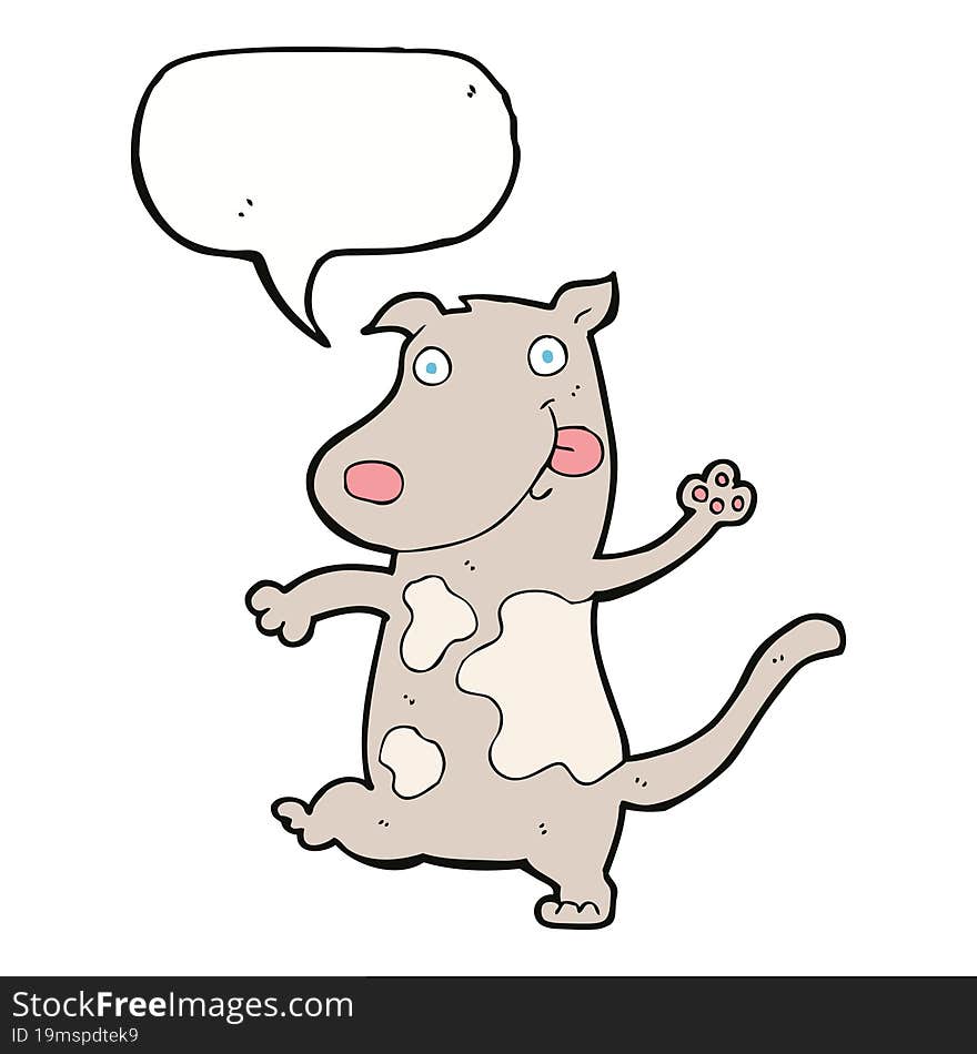 Cartoon Happy Dog With Speech Bubble