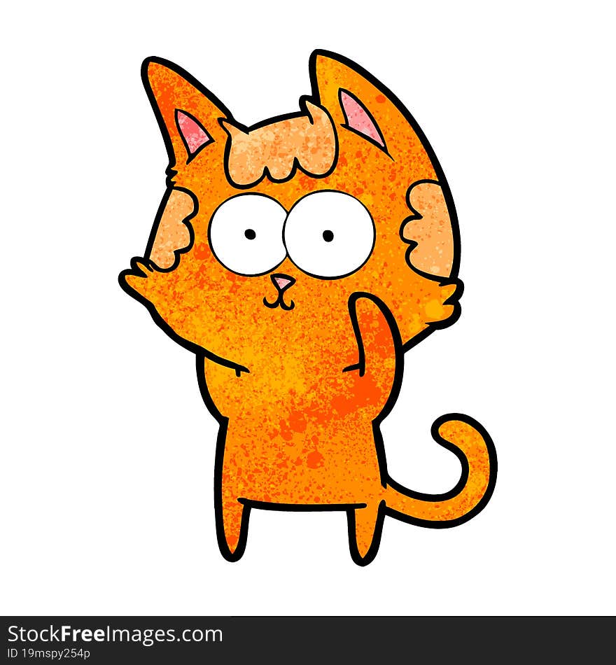 happy cartoon cat. happy cartoon cat