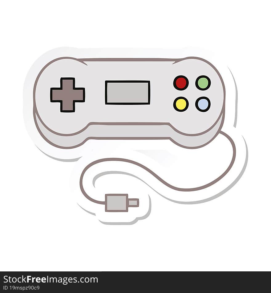 sticker of a cute cartoon game controller