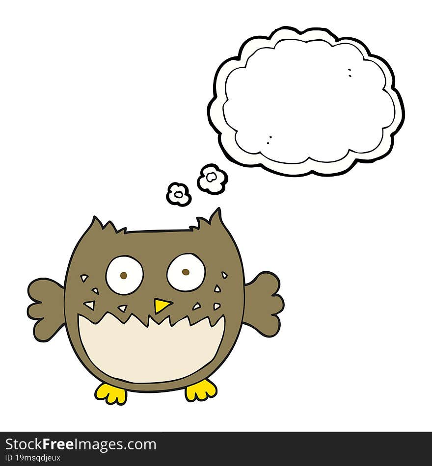 thought bubble cartoon owl