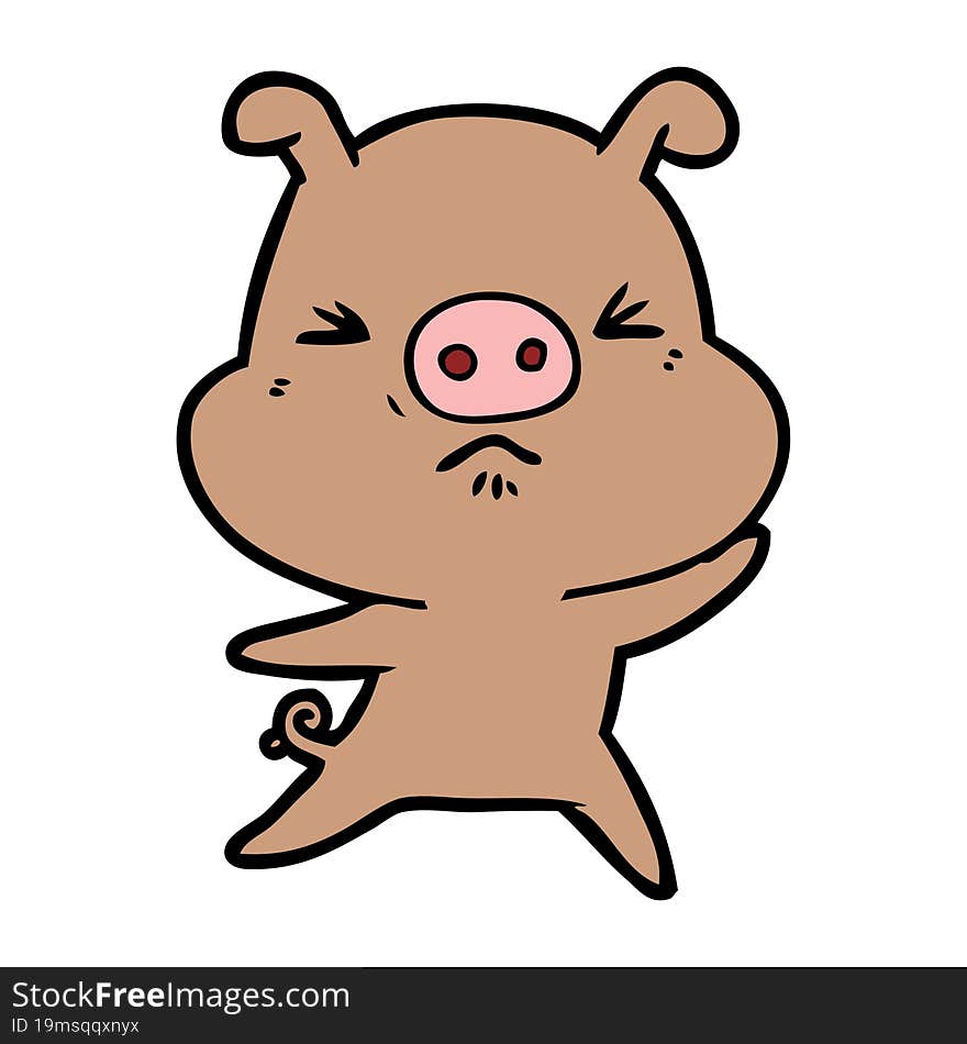 cartoon angry pig. cartoon angry pig