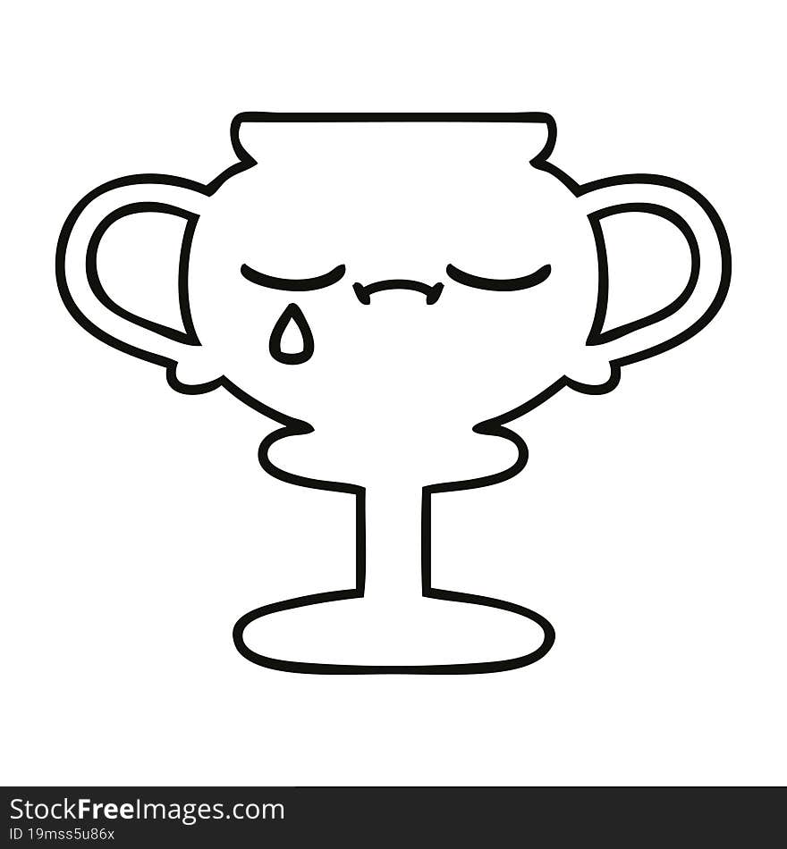 line drawing cartoon of a trophy. line drawing cartoon of a trophy