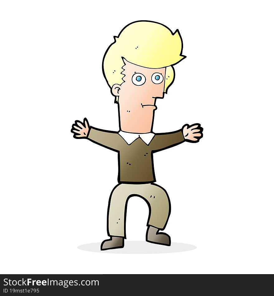 Cartoon Startled Man