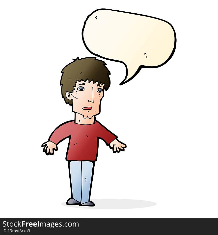 cartoon surprised man with speech bubble