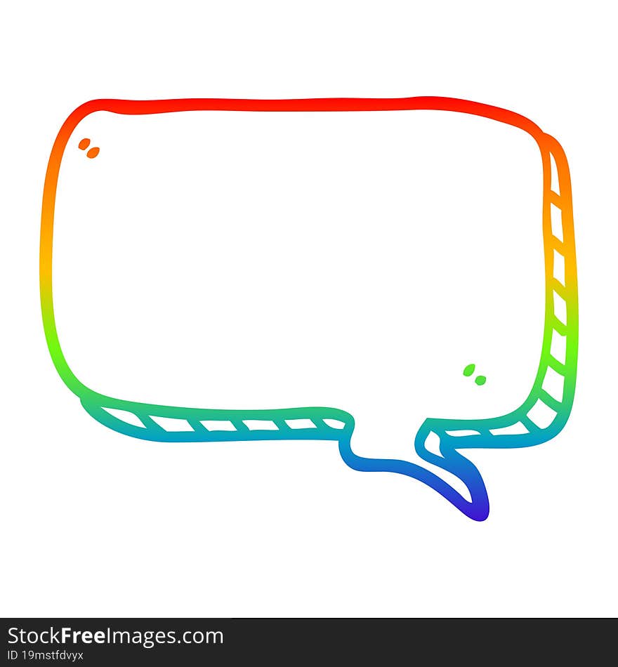 rainbow gradient line drawing cartoon speech bubble