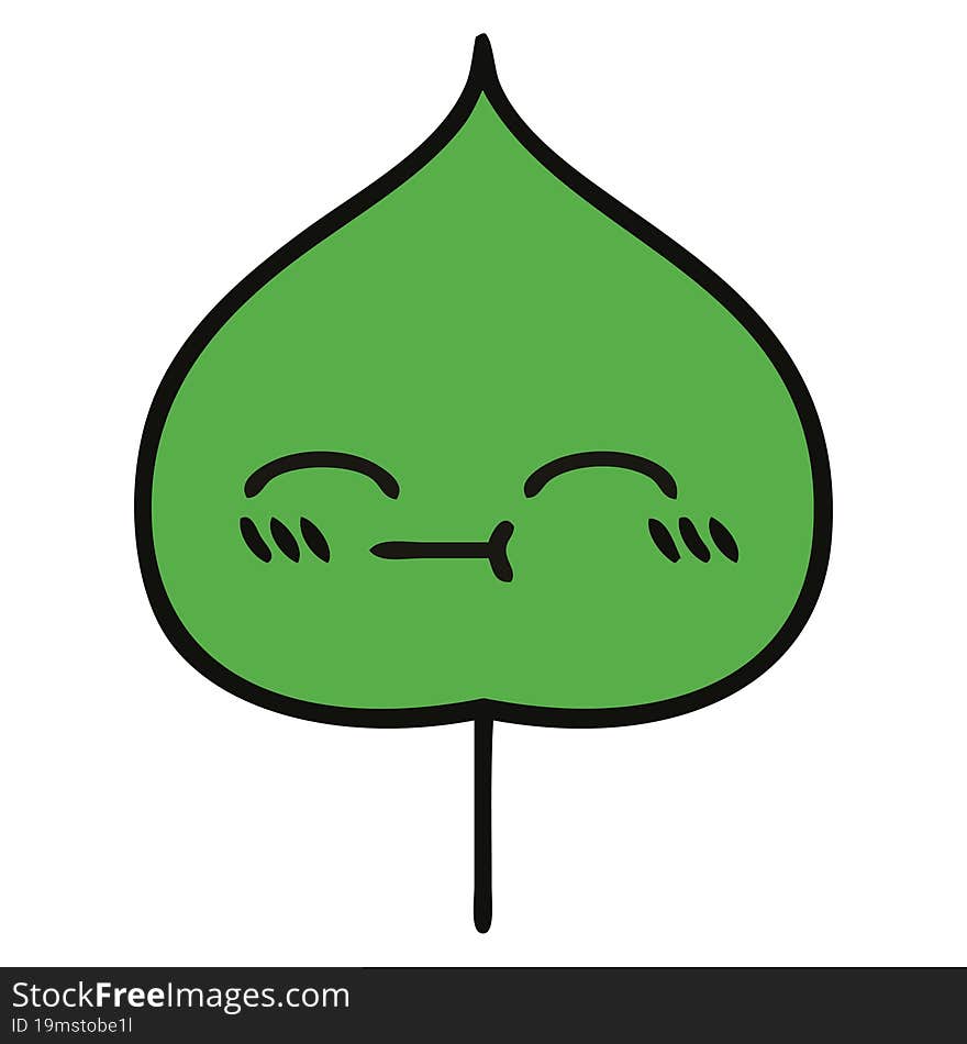 cute cartoon of a expressional leaf