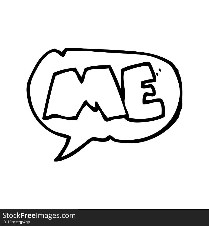 speech bubble cartoon ME symbol