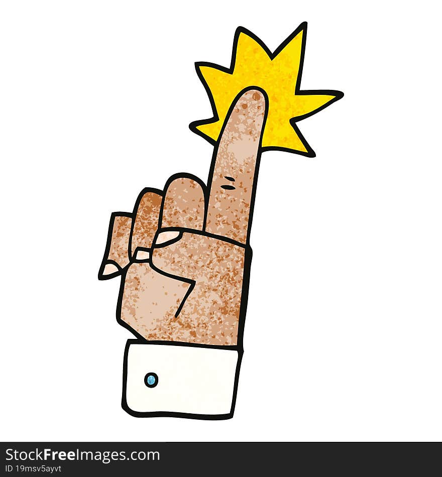 Cartoon Doodle Pointing Hand