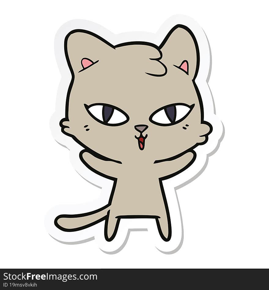 sticker of a cartoon cat