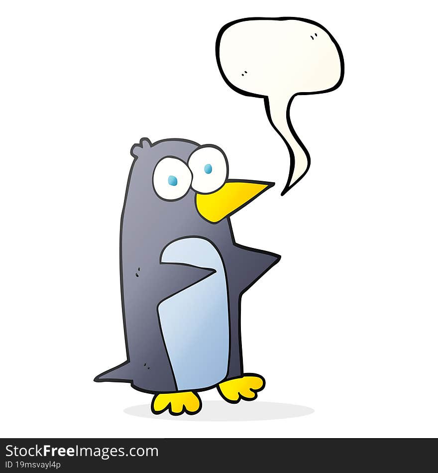 Speech Bubble Cartoon Penguin