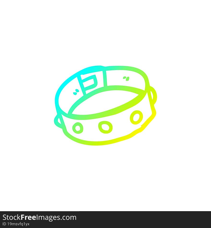 cold gradient line drawing cartoon dog collar