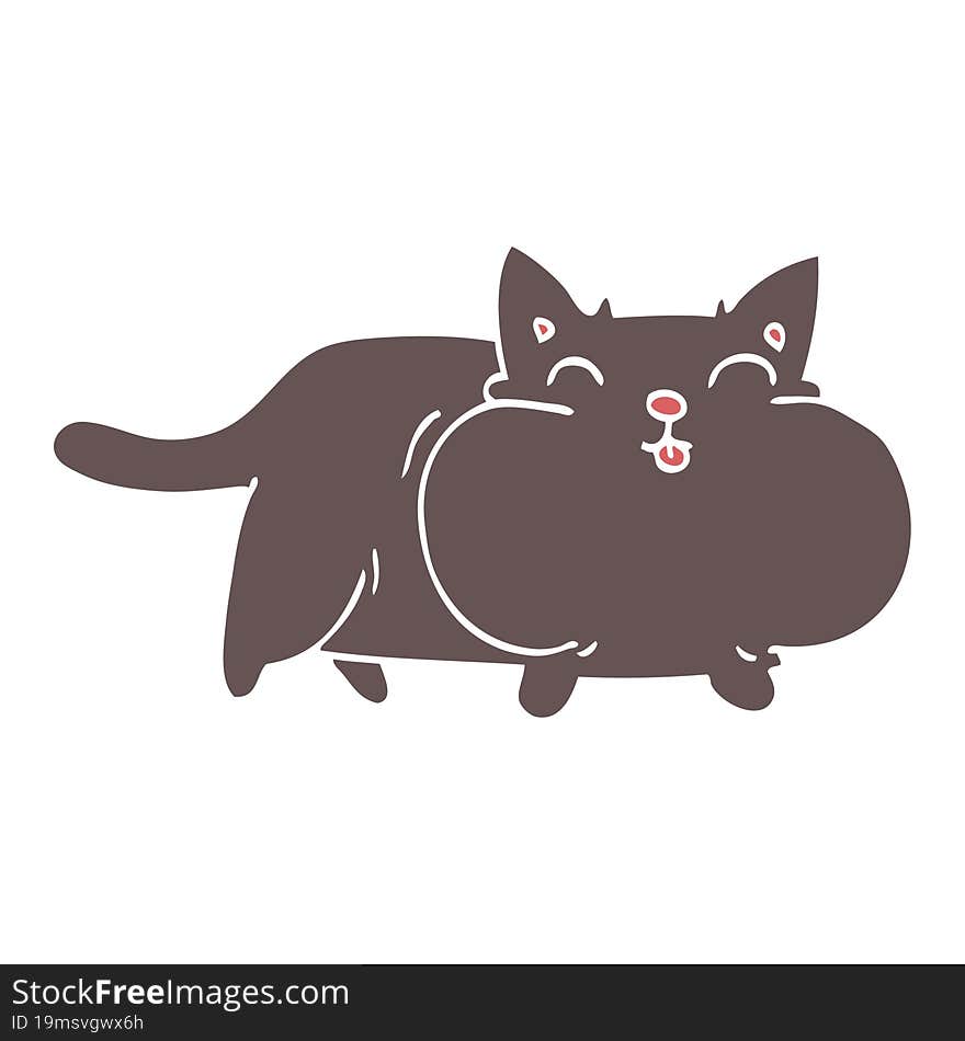 cartoon doodle fat cat