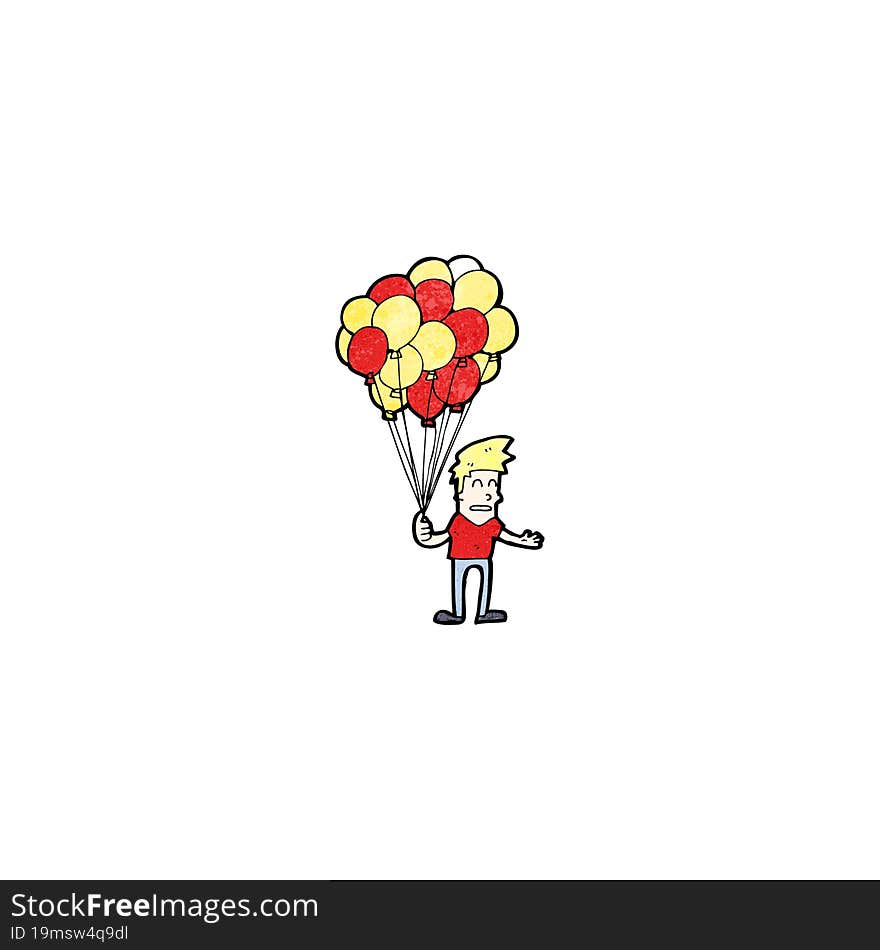 Cartoon Man Selling Balloons