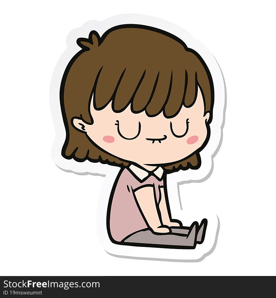 sticker of a cartoon woman