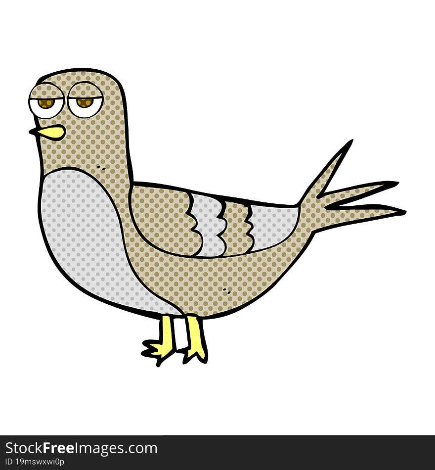 freehand drawn cartoon pigeon