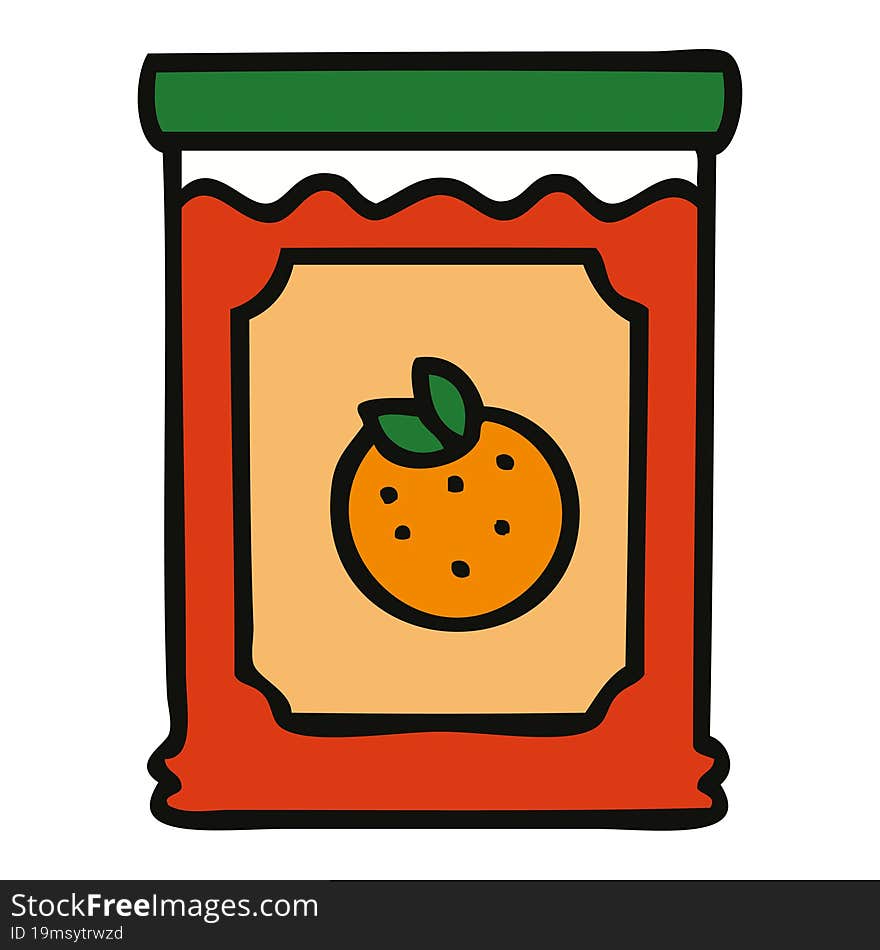 Quirky Hand Drawn Cartoon Jar Of Marmalade