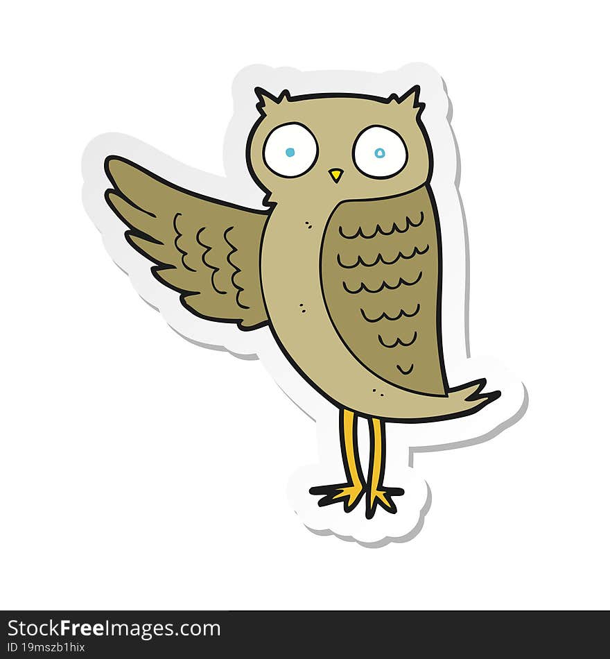 Sticker Of A Cartoon Owl