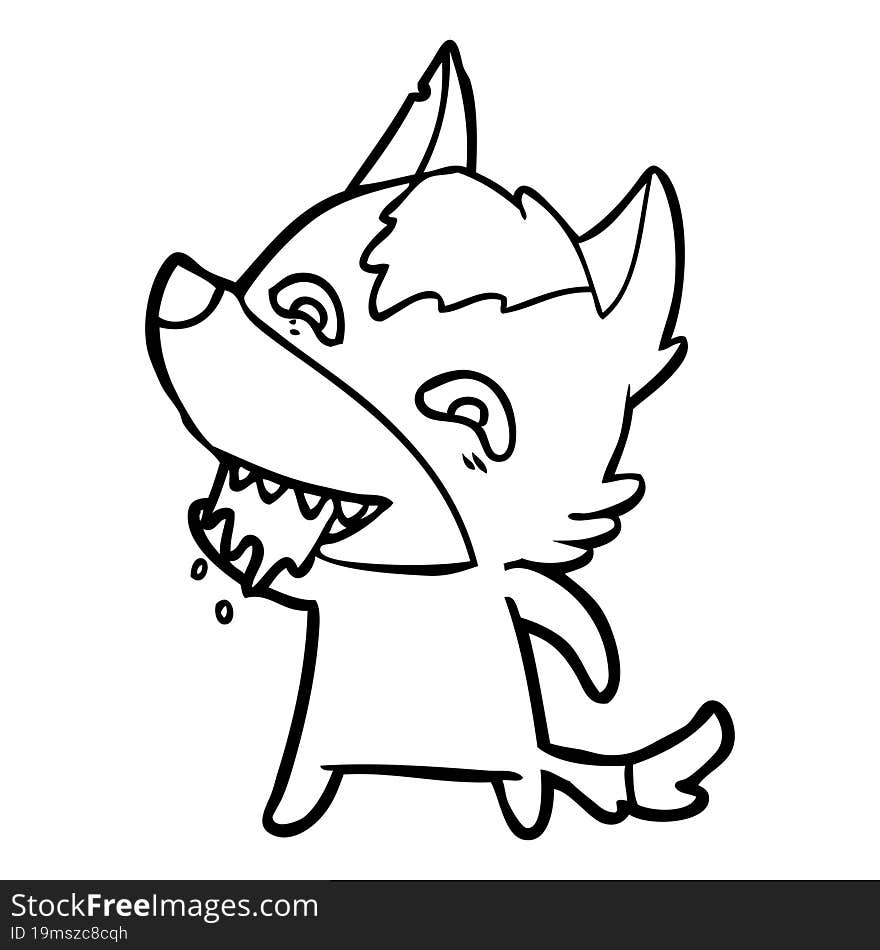 cartoon hungry wolf. cartoon hungry wolf