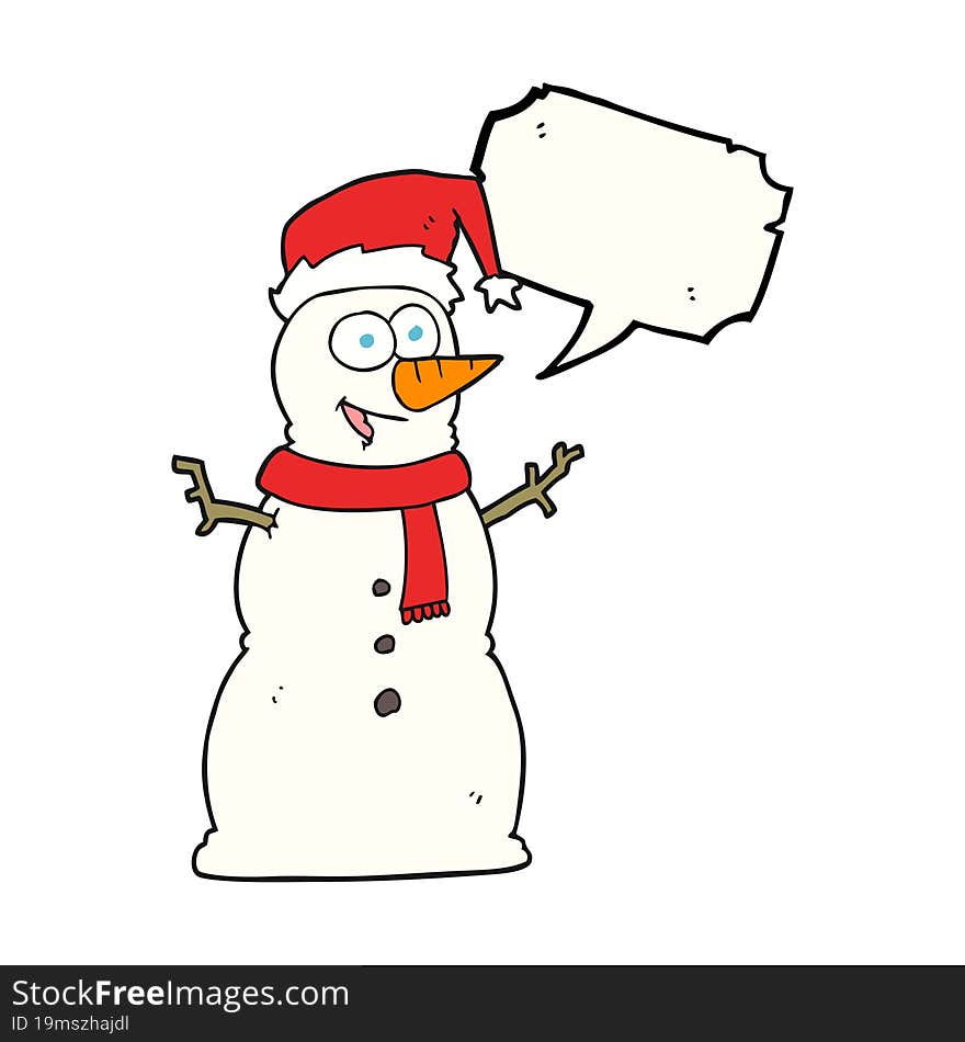 speech bubble cartoon snowman