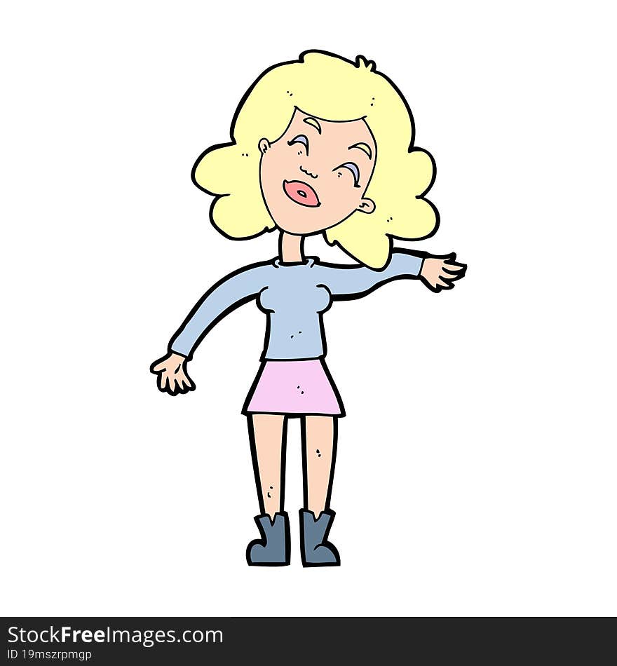 Cartoon Woman Only Joking