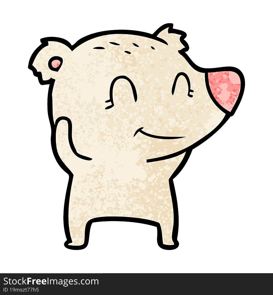 smiling polar bear cartoon. smiling polar bear cartoon