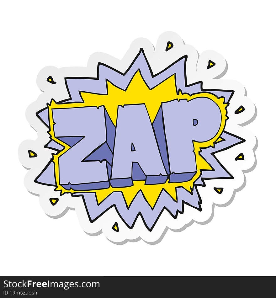 Sticker Of A Cartoon Zap Explosion Sign