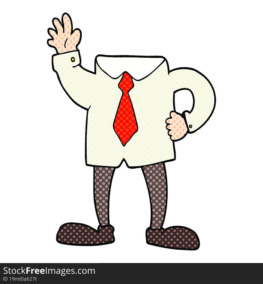 cartoon headless businessman