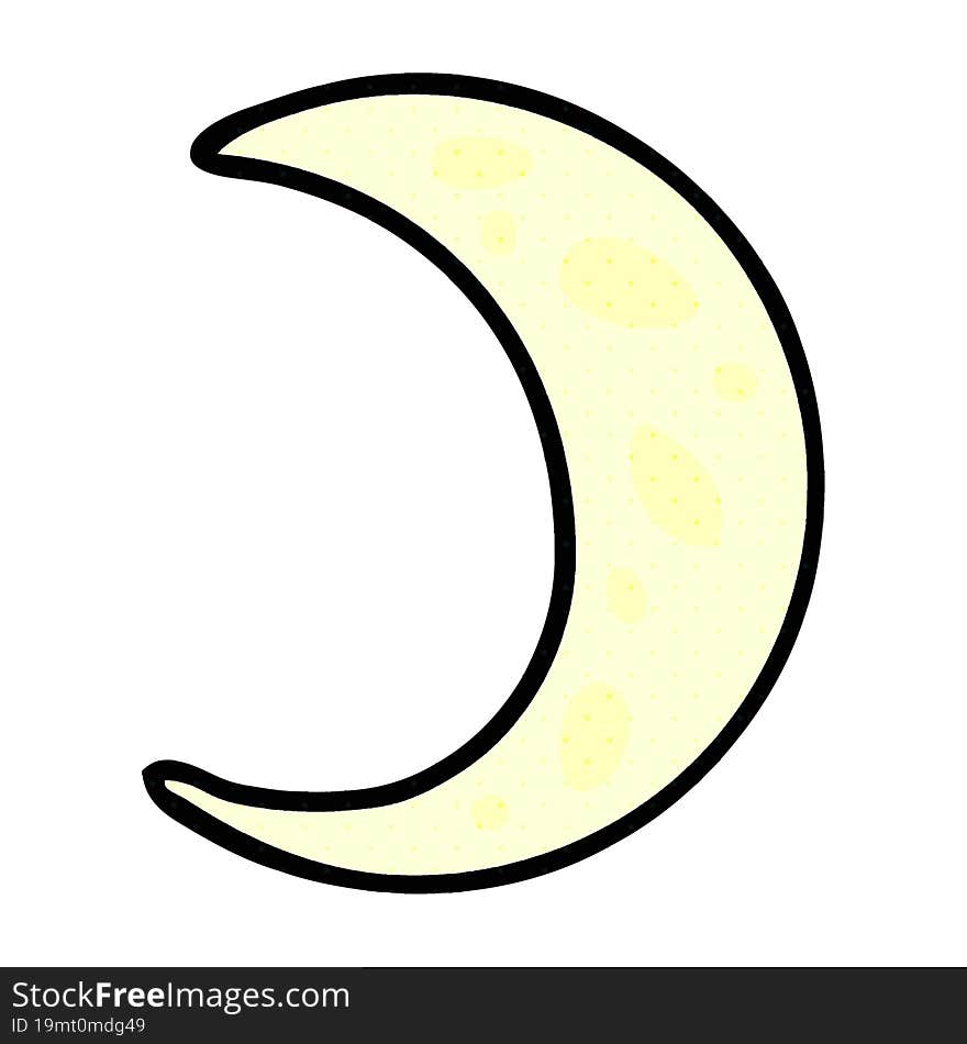 cartoon doodle of a crescent moon