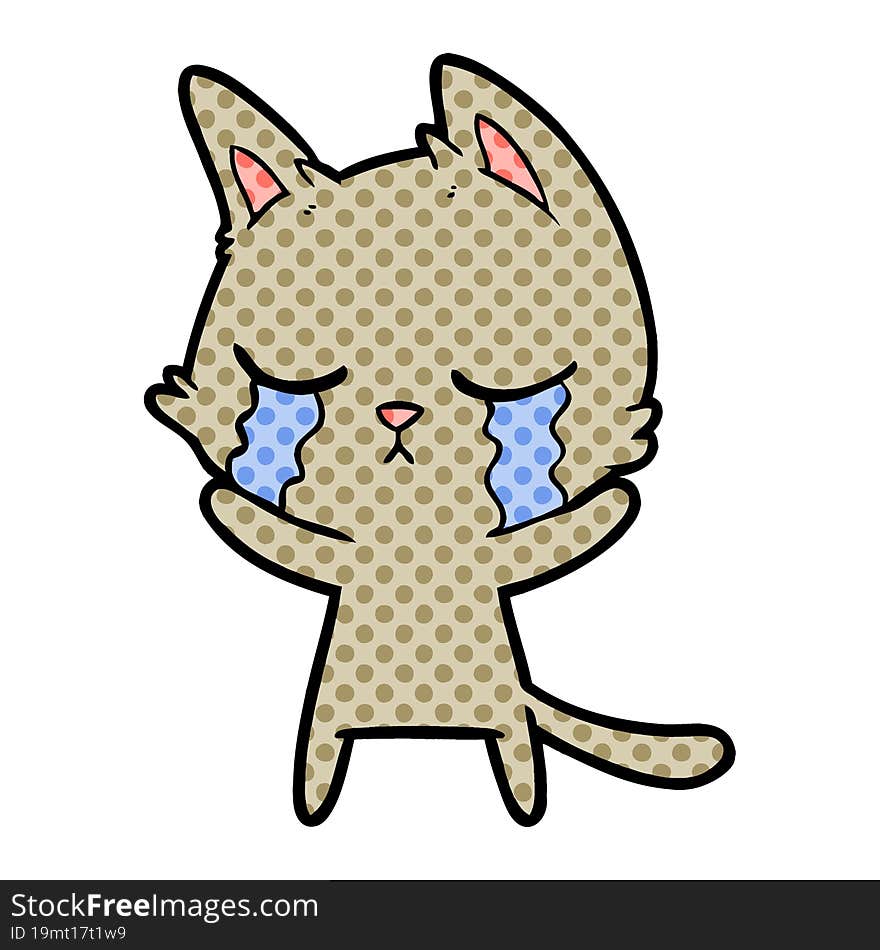 crying cartoon cat. crying cartoon cat