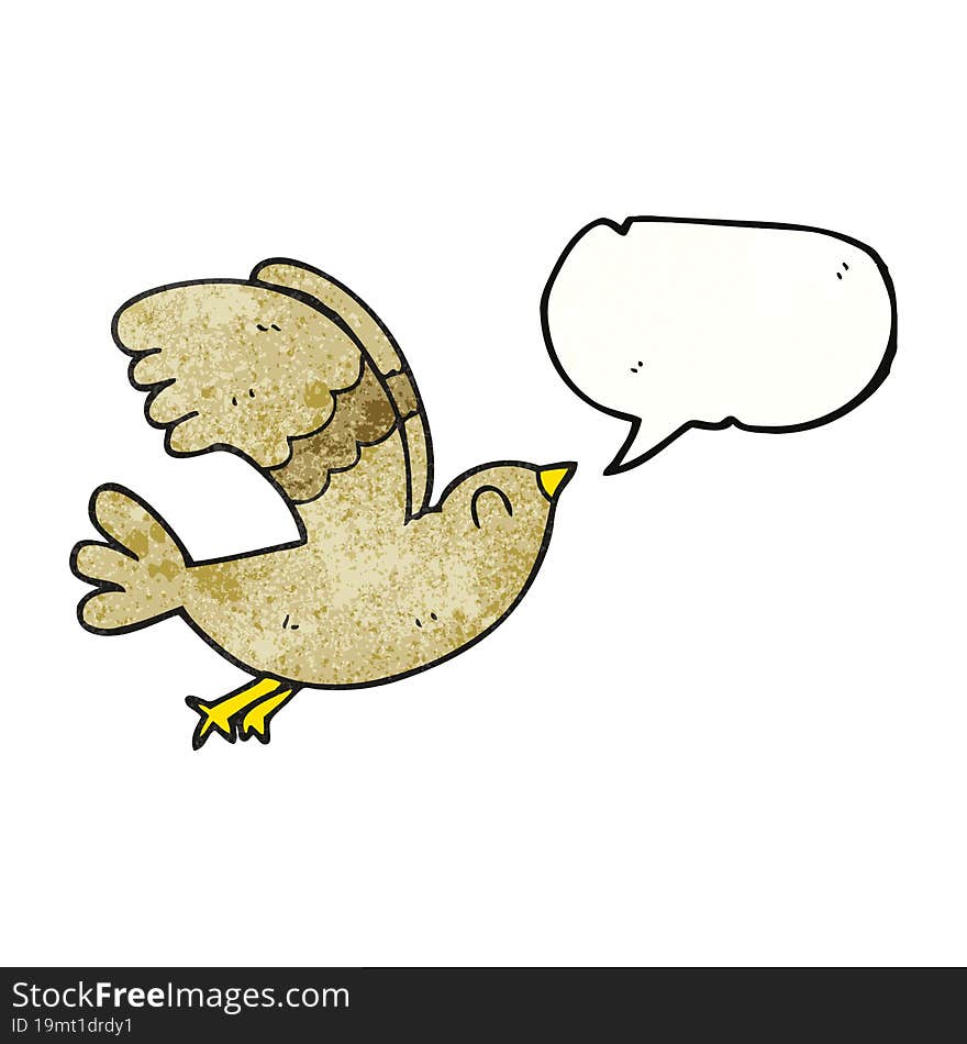 speech bubble textured cartoon bird