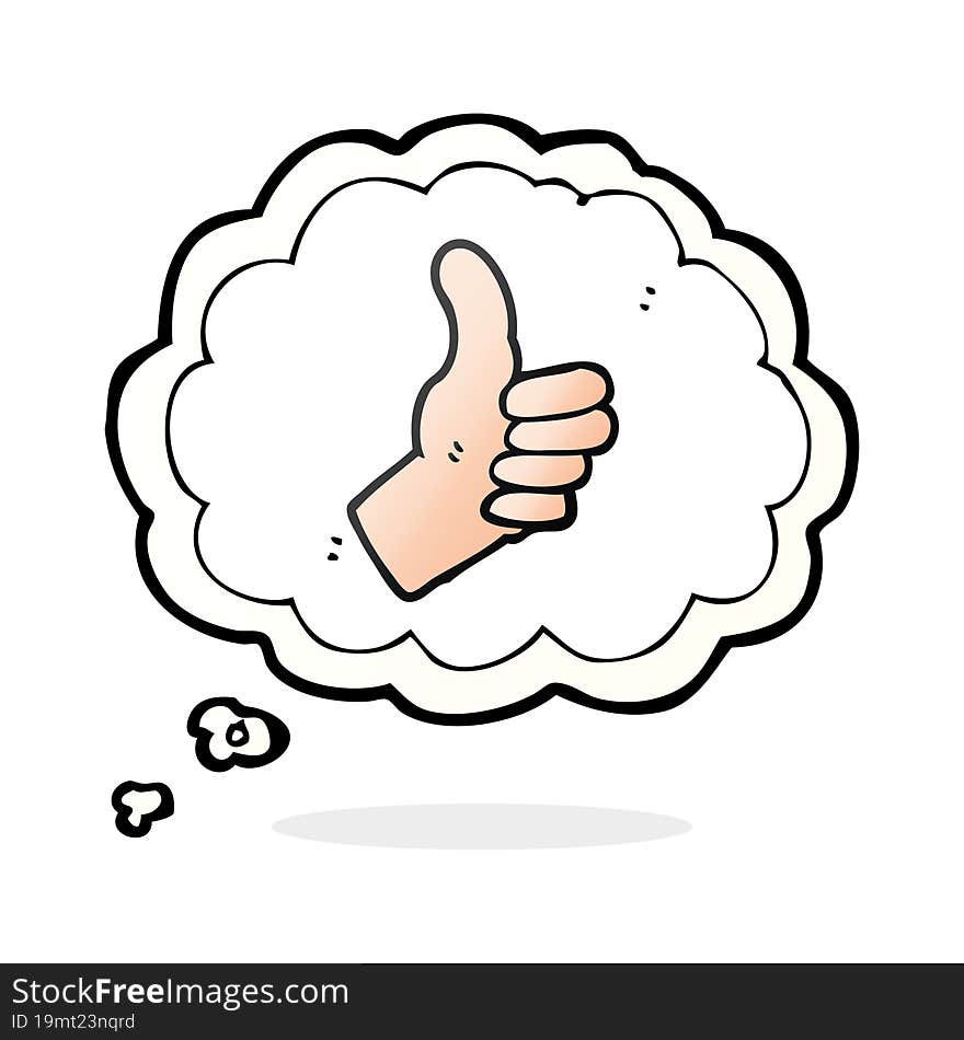 thought bubble cartoon thumbs up sign