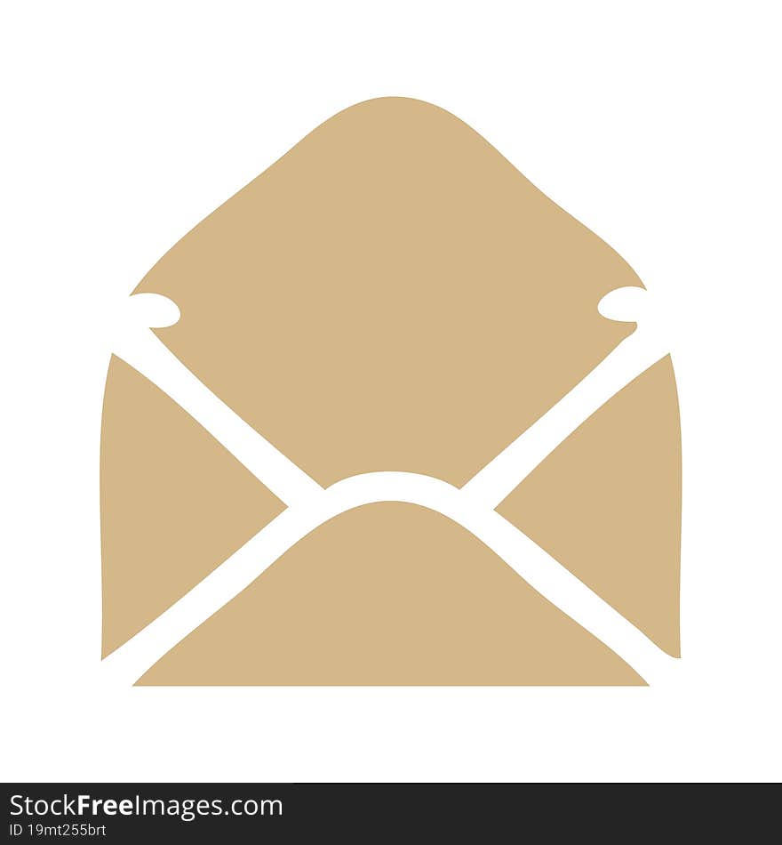 flat color retro cartoon of a paper envelope