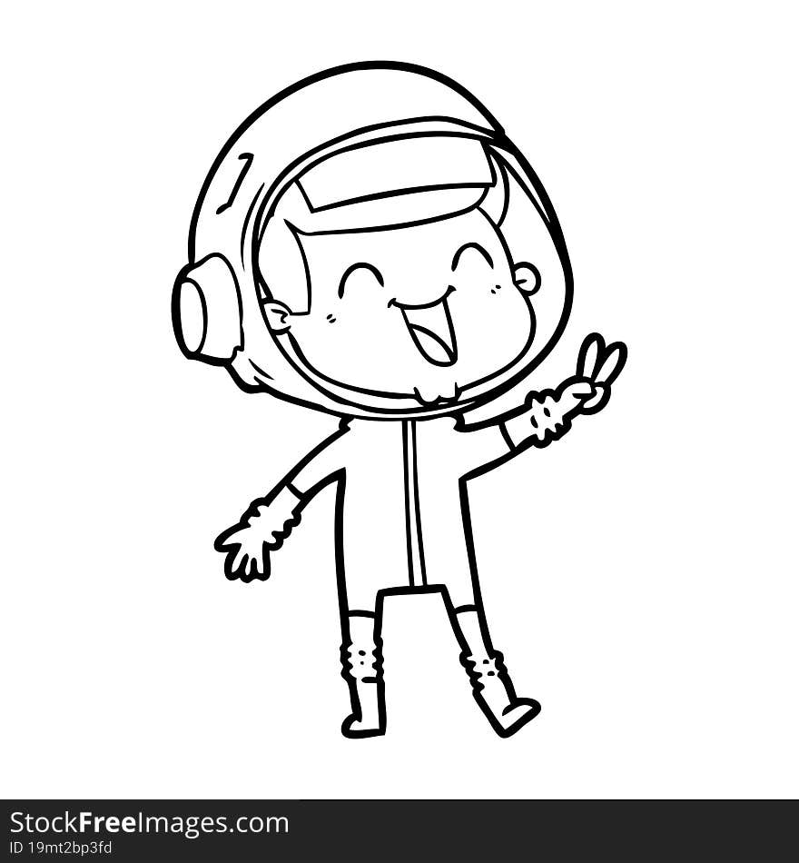 happy cartoon astronaut. happy cartoon astronaut