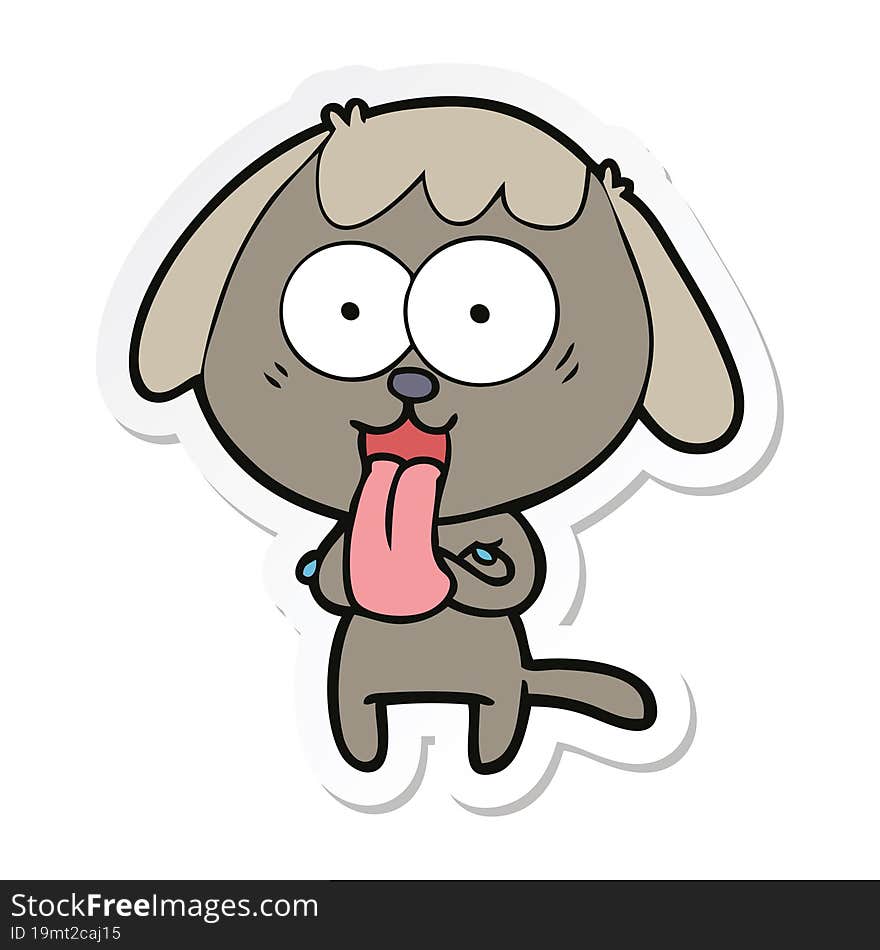 sticker of a cute cartoon dog