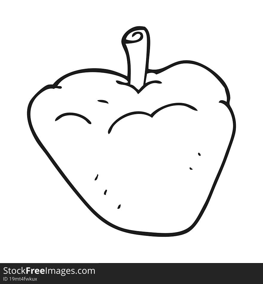 Black And White Cartoon Organic Apple