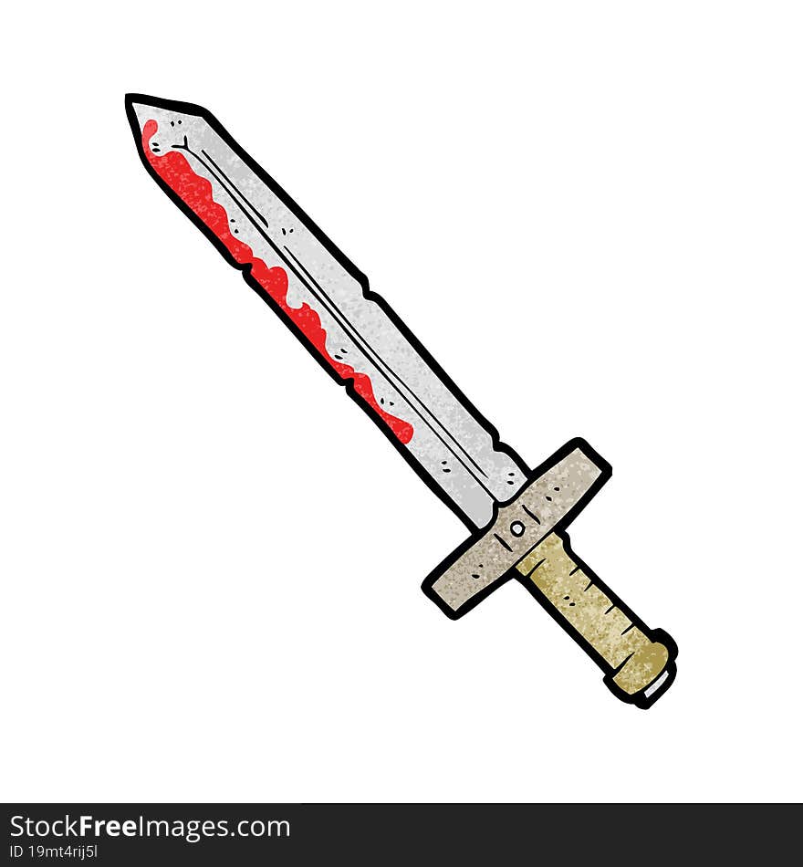 Textured Cartoon Bloody Sword