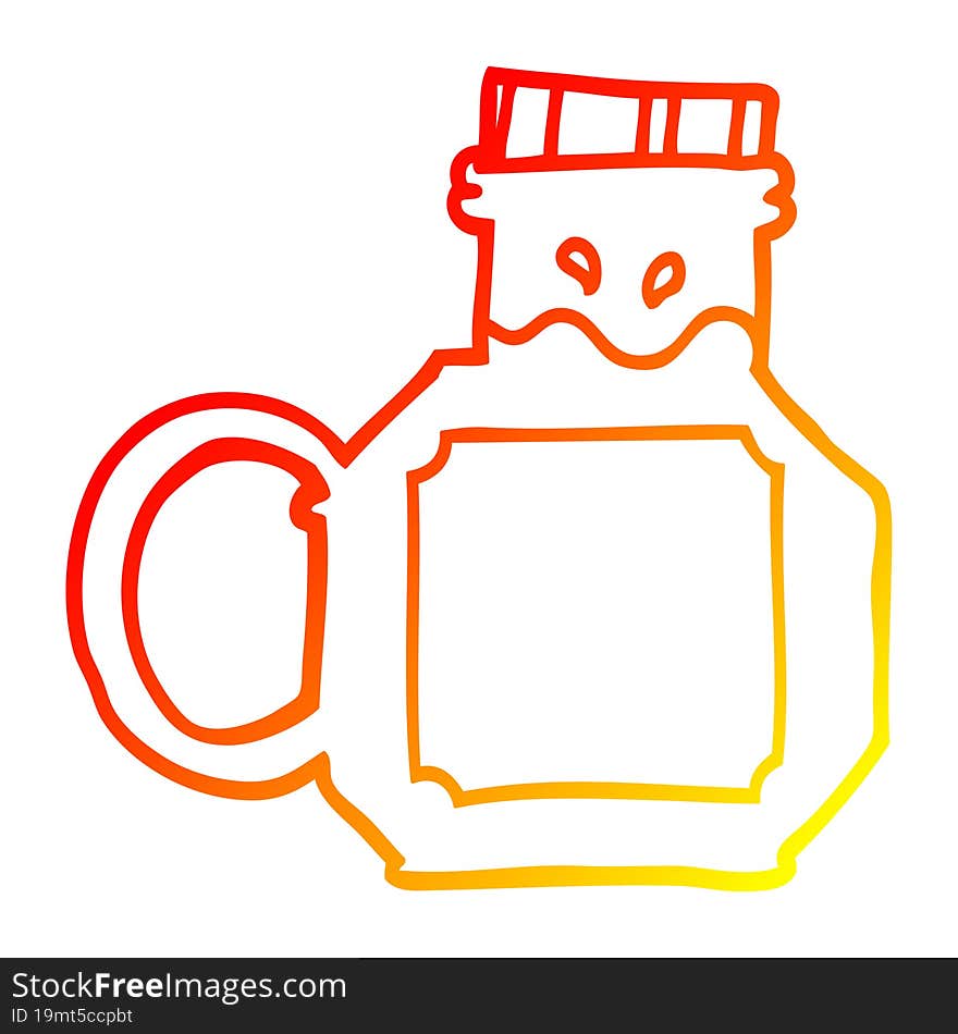 warm gradient line drawing cartoon honey