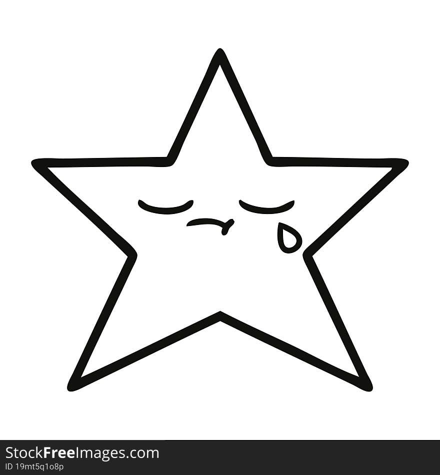 line drawing cartoon gold star