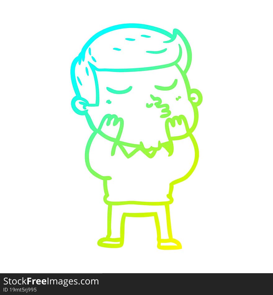 cold gradient line drawing cartoon model guy pouting