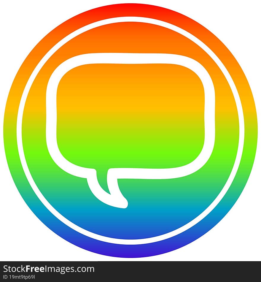 Speech Bubble Circular In Rainbow Spectrum