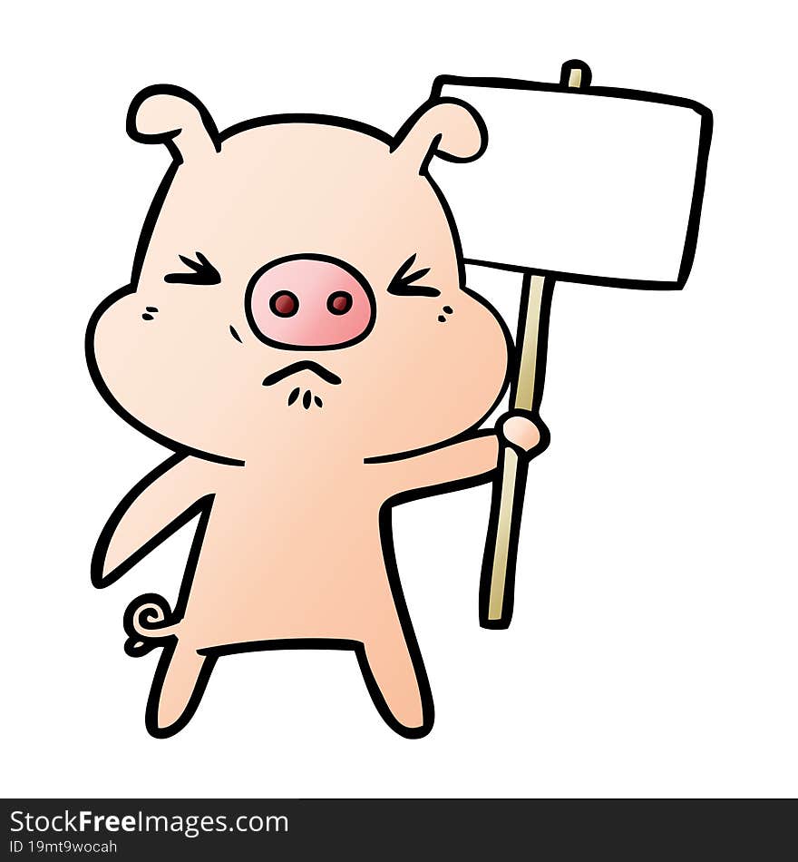 cartoon angry pig. cartoon angry pig