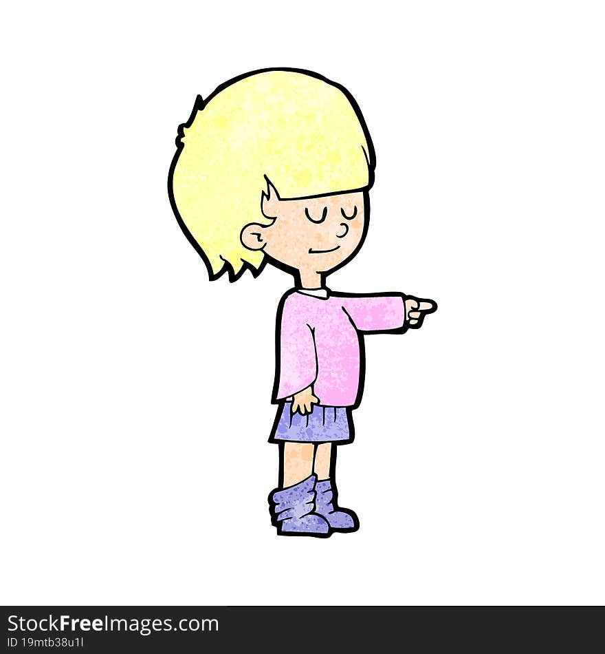 cartoon girl pointing