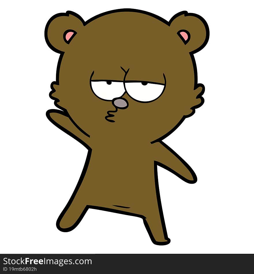 bored bear cartoon. bored bear cartoon